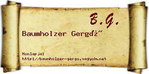 Baumholzer Gergő névjegykártya