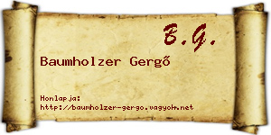 Baumholzer Gergő névjegykártya